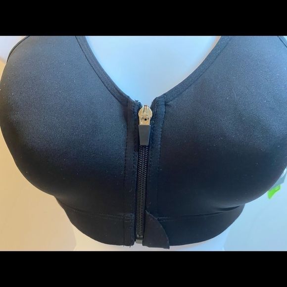 MTA Sport Black Zip Front Sports Bra - Picture 5 of 10